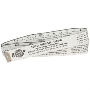 Hog weight tape in pounds