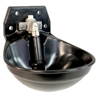 Black plastic drinking bowl model 12P, 3/4'' stainless valve