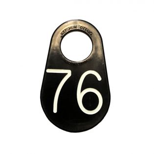 Étiquette numérotée pour collier 2'' (9 cm), (noire)