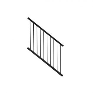 Aluminium Outdoor Stair Railing, Black 37'' x 46''