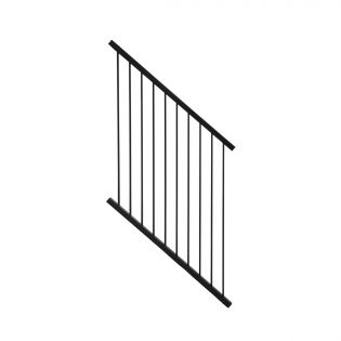 Aluminium Outdoor Stair Railing, Black 48'' x 46''