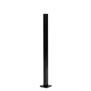 Poteau de rampe en aluminium, 1 3/4'' x 1 3/4'', Noir