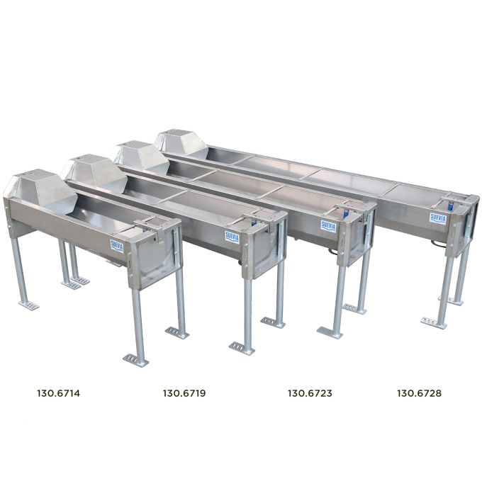 Stainless steel cattle water trough drain, Model 6714, 100L, 55'' Agriclé